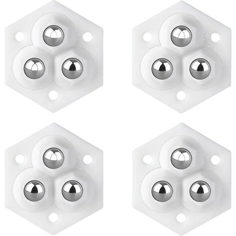 Ruedas giratorias para muebles pequeños, juego de 4, con giro de 360 grados, aptas para muebles pequeños, color blanco. (1/5)