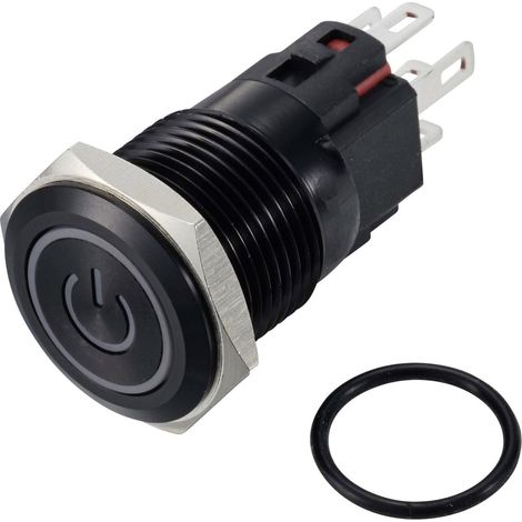 TRU COMPONENTS TC-12647468  Druckschalter 250 V/AC 3 A 1 x Aus/(Ein) IP65 Grün rastend Aluminium, el