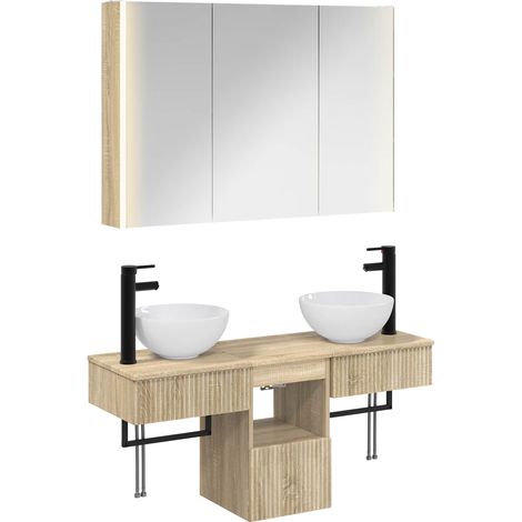 Bathroom Cabinet Set 4 pcs Sonoma Oak 103.5 x 15.5 x 70 cm vidaXL (1/5)
