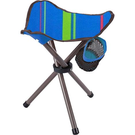 Lot de 2 sièges pliables 3 pieds de camping - O'Camp - Dimensions : 32 x 38 x 32 cm (1/5)