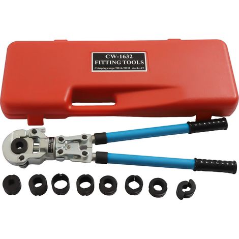 Hydraulische Rohrpresse, Crimpkapazität, ergonomischer Griff, blau (1/2)