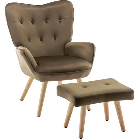 Fauteuil avec Repose Pied Scandinave Fauteuil de Salon (1/5)