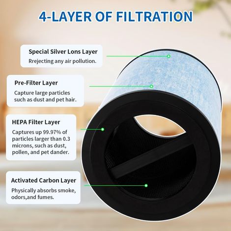 YanBan Purificateur d'air de rechange HEPA compatible avec purificateur d'air instantané AP100, pré-filtre 3 en 1, filtre HEPA H13 et filtre à charbon actif à haute efficacité, numéro de pièce F300 (1/4)