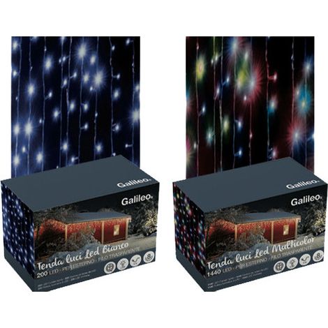 Cortina luminosa exterior 120 LED blanco – cable de 8 m – IP44