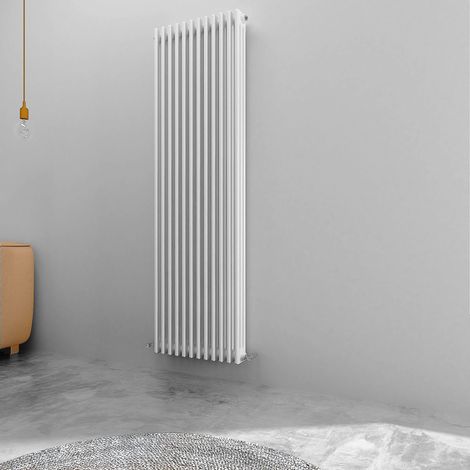 Acezanble 1800x560mm 3 Column White Vertical Traditional Cast Iron Style Radiator