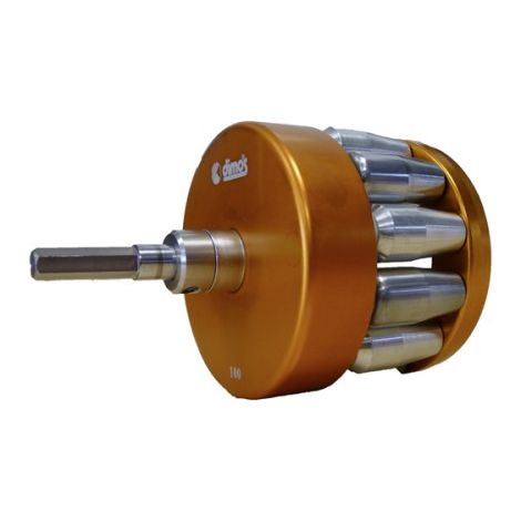 Dimos – Évaseur de tuyaux Ø100mm – Construction en aluminium, laiton et acier trempé – Évasement précis pour cuivre, zinc, inox et aluminium