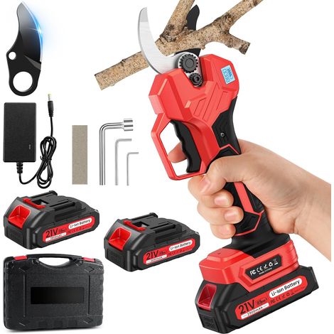 Secateur Electrique Sans Fil, 50mm Secateur Electrique, 1000W Secateur a Batterie 2 2 Ah, LCD Écran (1/5)
