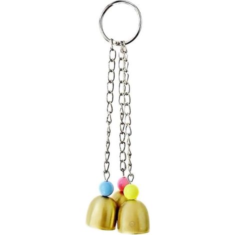 Jouet cloche pour perroquet, 20,3 cm, 3 cloches, 1 paquet pour oiseaux domestiques à fixer dans la cage (1/4)