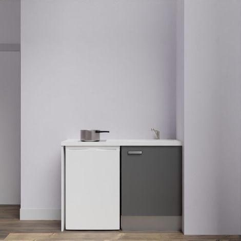 Kitchenette K08L-PT - 120 cm avec plan de travail et évier - emplacement frigo