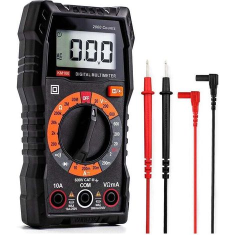 Digitalmultimeter. Multifunktions-Voltmeter mit 2000 Messpunkten. Elektrisches Prüfgerät. Ohmmeter. Misst Wechsel- und Gleichspannung, Gleichstrom, Widerstand, Durchgang und Dioden. (1/4)