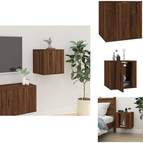 Meuble TV mural Chêne marron 40x34,5x40 cm - Meubles Tv Murale - Meuble Tv Moderne - Meuble Tv Suspendu - Étagère Murale - Armoire Tv (1/5)