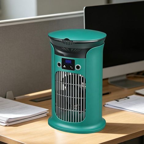 Ventilator mit 880-ml-Wassertank. Tischventilator. Innenraumventilator mit Befeuchtungsfunktion und integrierter Beleuchtung, geeignet für Wohnungen, Büros, Schlafzimmer und andere Räume. (1/4)