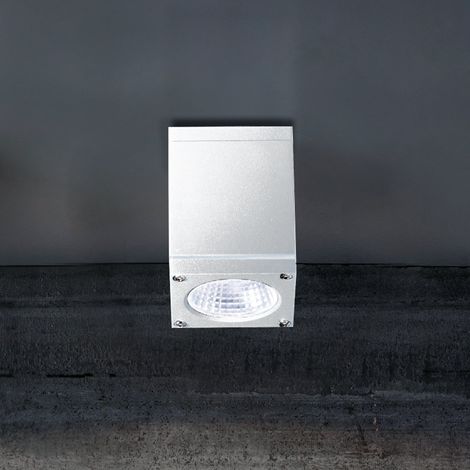 Sole Lampada da soffitto a LED quadrata per interni ed esterni in alluminio bianco opaco 6W IP54, design moderno, compatto e resistente