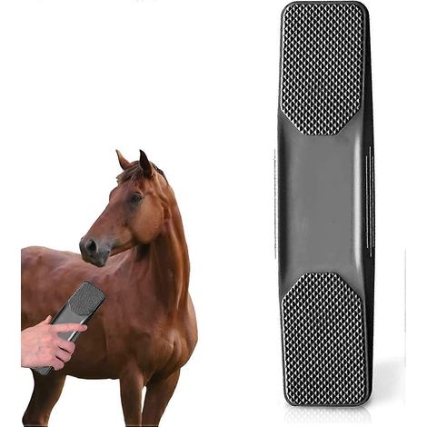 Brosse pour chevaux, brosse 6 en 1, brosses de nettoyage pour chevaux, brosse pour chevaux avec effet massant (noir) (1/5)