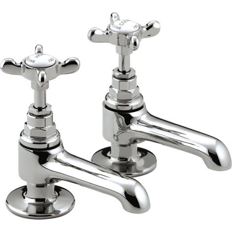 Bristan 1901 Bathroom Basin Sink Pillar Taps Chrome Traditional N 1/2 C CD (1/6)