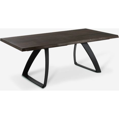 Timber, Tavolo allungabile con top impiallacciato Rovere termocotto (90cm X 160/240cm H. 76cm) Made in Italy Duzzle (1/5)