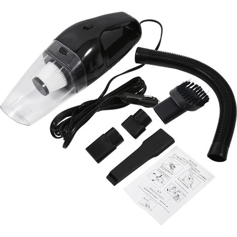 Aspirateur Voiture Portable 12V 120W Sec et Humide, Main Libre avec Câble 5m, Noir