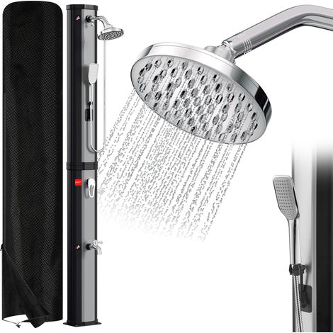 Randaco 60L Doccia solare da esterno argento con protezione e doccetta manuale – Pratica da usare