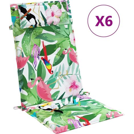 Coussins de chaise à dossier haut lot de 6,Coussins d'extérieur multicolore CFW254313 (1/5)