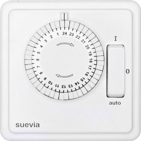 Programmateur horaire encastré SU280447 – Analogique 1200W – Mise en marche automatique – Compatible avec espaces confinés – Suevia (1/2)