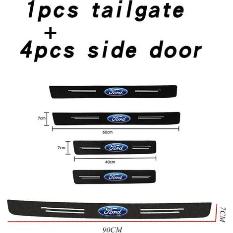 (5 pièces) Autocollants de seuil de porte de voiture, film protecteur résistant à l'usure, compatible avec Ford Focus mk2 mk3 mk4, Ford Fiesta mk7 et Transit Custom. Accessoires (1/4)
