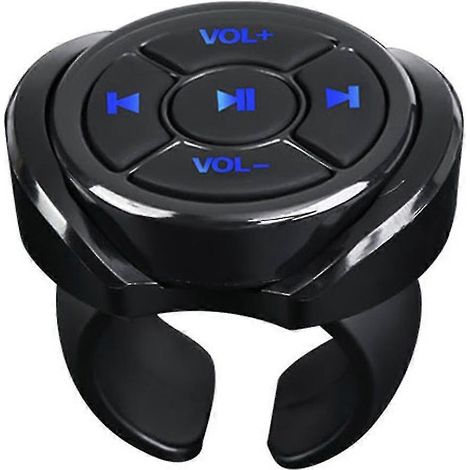Mando a distancia multimedia Bluetooth para volante de coche, moto y bicicleta: control de volumen de reproducción de música y llamadas manos libres. (1/5)