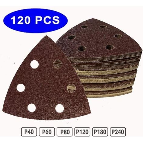 Papier Abrasif - Non spécifié - 120 pcs - Oxyde d'aluminium - 90mm - 6 trous d'aspiration