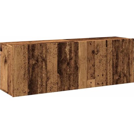 Lot de 2 meubles TV muraux espace de rangement pratique 60 x 30 x 41 cm en bois d'ingénierie vieux bois