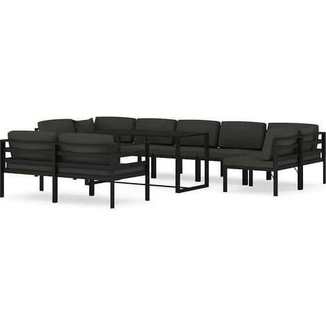 Maison Exclusive - 10-tlg. Garten-Lounge-Set mit Kissen Aluminium (1/5)