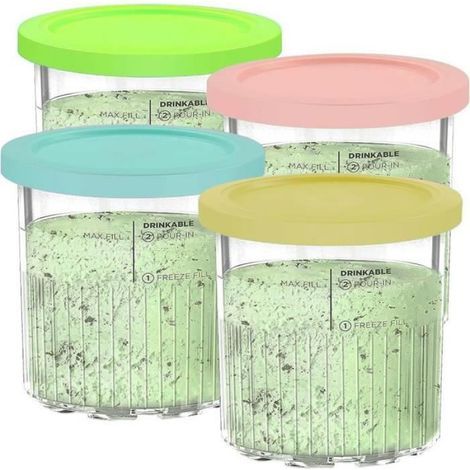Bac À Crème Glacée - 4 Unités - Sans BPA - Résistant Au Froid - Pour Machine À Glace CREAMi Deluxe