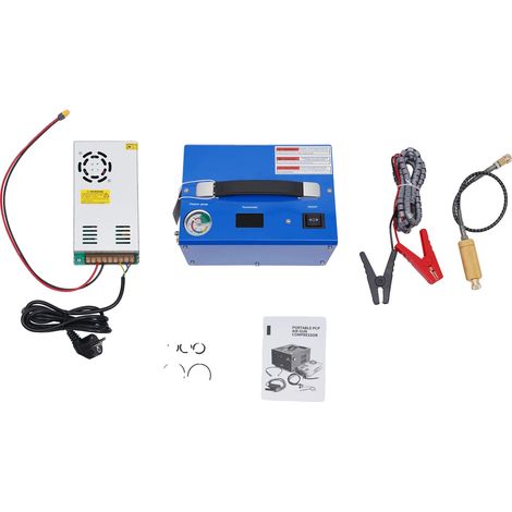 Compressore d'aria, alta pressione, gonfiaggio rapido, blu (1/2)