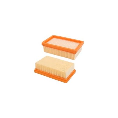 Lot de 2 filtres de rechange plissés plats pour aspirateurs Kärcher WD4, WD5, WD6, MV4, MV5 et MV6 (1/2)