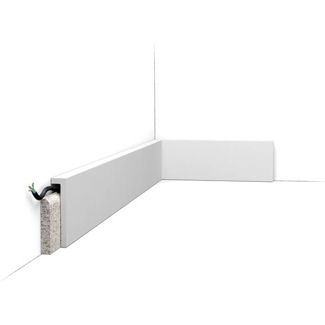 SX171 Plinthe de rénovation Orac Decor - 10x2,2x200cm (h x p x L) - surplinthe décorative polymère Pack 2 pièces , RAL9003