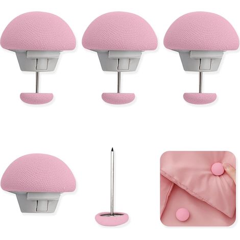 Clips De Housse De Couette,Attaches De Couette Clip,Clip De Couette,Anti Dérapant,Garder Coins De Couettes/Couvertures en Place (Rose,4 Pièces)