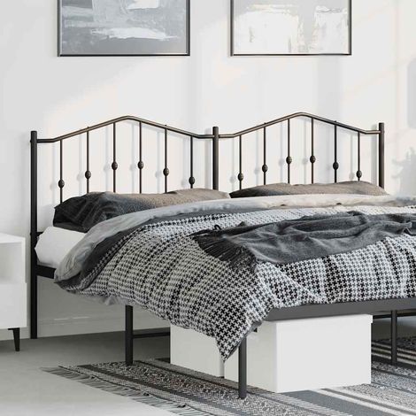 vidaXL Tête de lit de remplacement métal noir 180 cm (1/5)