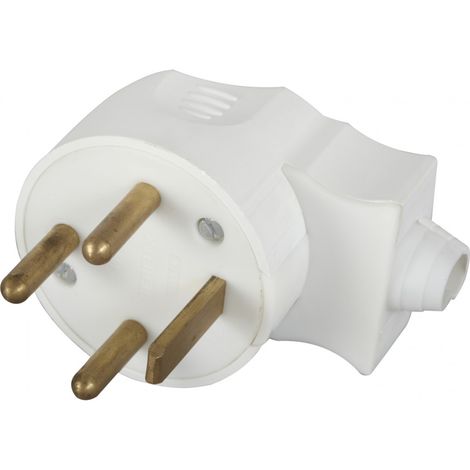 Spina di alimentazione 20A 3-pin + T rotonda D.6mm maschio (bianco) (1/2)