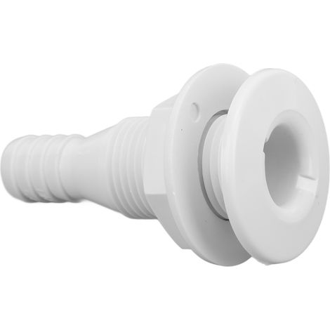 Raccord traversant droit 5/8in ABS résistant aux chocs, connecteur de tuyau blanc pour bateaux et marine, pièce d'accessoire (1/5)