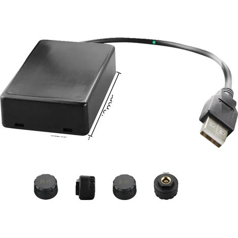 Système de surveillance de la pression des pneus, plastique durable, 10 cm x 6 cm x 3 cm, compatible avec les lecteurs multimédias Android, surveille la pression des pneus en temps réel, certifié CE e (1/5)
