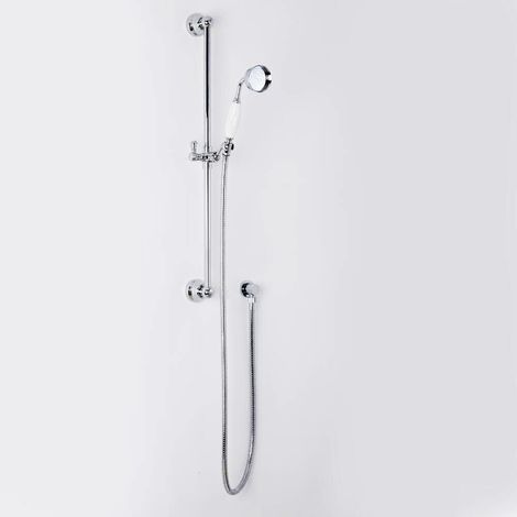 Old London Chrome White Handle Shower Slide Rail Kit - A3211 (1/5)
