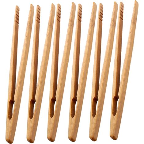 Lot de 6 pinces à épiler en bambou pour la cuisine et la motricité fine (1/5)
