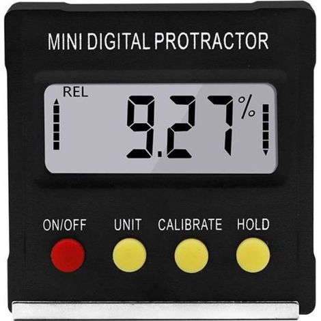Mini rapporteur numérique inclinomètre angle 4 x 90° avec base magnétique (1/4)