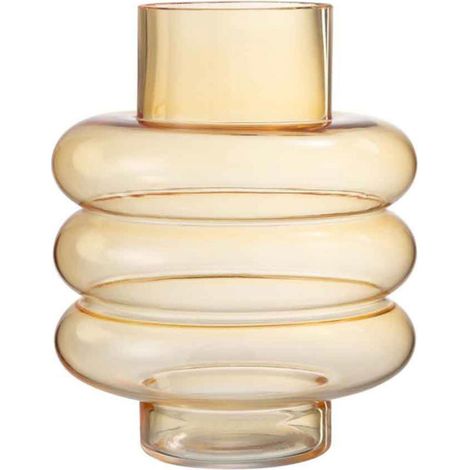 Vase Design en Verre "Lima" 22cm Ocre (1/4)