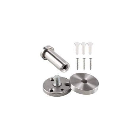 Set di 6 ganci appendiabiti da parete, ganci da bagno in acciaio inox spazzolato, finitura cromata, base rotonda - Crezuo