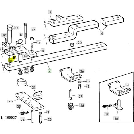 Rondelle de crochet de barre d'attelage 1020 John Deere 24M7055