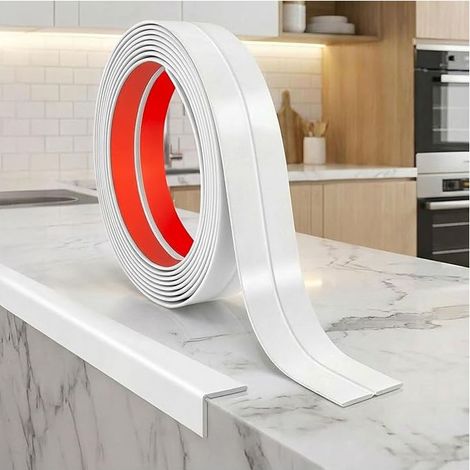 Profilé d’Angle PVC Auto-Adhésif Flexible 90–180°, Moulure de Protection pour Coins Muraux Intérieurs et Extérieurs, Finition Mur et Plafond (Blanc, W:16MM) (1/5)