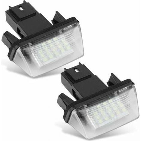 2 pièces Lampe de Plaque d'immatriculation de Voiture à 18 DEL Gauche et Droite pour C3 2002-2009 / BERLINGO / 306 307 406 5008 (1/4)