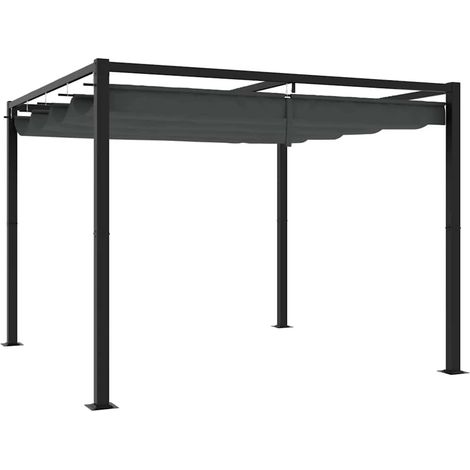 Garden Gazebo with Retractable Roof Anthracite 3x3 m Steel vidaXL (1/4)