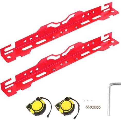GARRYFIZH Outil d'alignement des roues avec feuille de connexion, plaque d'orteil en fer robuste pour voiture camion berline SUV aver ruban à mesurer (1/5)
