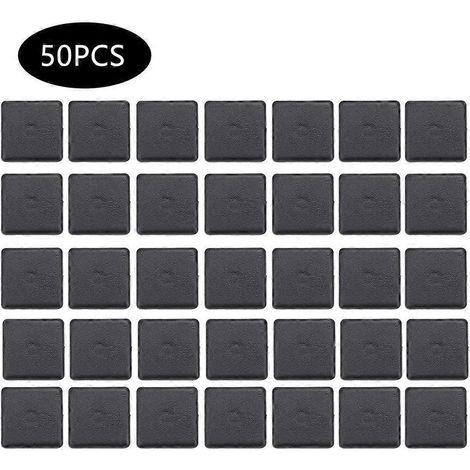 50 Stück Endkappenabdeckungen, schwarze Kunststoffbefestigungen für Standard-Aluminiumprofile 2020/3030/4040
