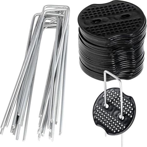 Sardines Fixation Piquet Ancrage Piquet Cloture Agrafes Toile Paillage 50 Piquets 50 Rondelles Piquets Fixation Acier jardin (1/5)